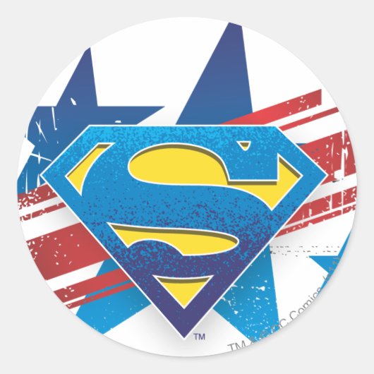 Sticker Rond Superman Stylisé | Logo Stars et Stripes (Devant)