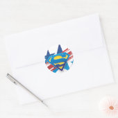 Sticker Rond Superman Stylisé | Logo Stars et Stripes (Enveloppe)