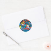 Sticker Rond Superman & Supergirl Flying (Enveloppe)