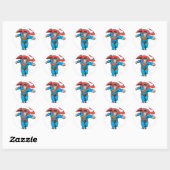 Sticker Rond Superman tourne en avant 2 (Feuille)