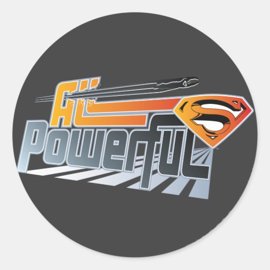 Sticker Rond Superman Tout puissant (Devant)