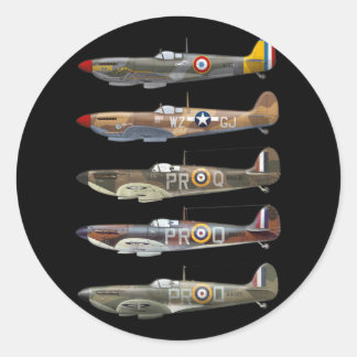 Sticker Rond Supermarine Spitfire is a British WW2 fighter