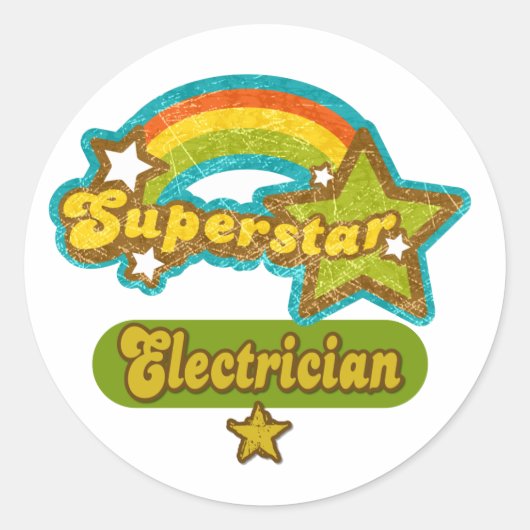 Sticker Rond Superstar Electricien (Devant)