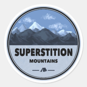 Sticker Rond Superstition Montagnes Arizona Camping