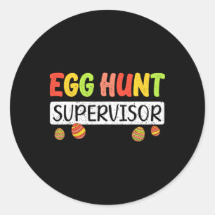 Sticker Rond Superviseur De Chasse Aux Oeufs Correspondant À De