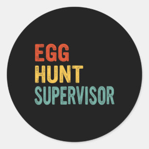 Sticker Rond Superviseur de chasse aux oeufs Maman Papa Adulte