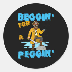 Sticker Rond Suppliant pour une fixation drôle de pirate offens
