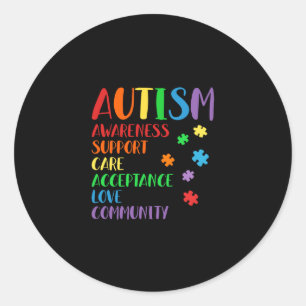 Sticker Rond Support Acceptance Ally Autism