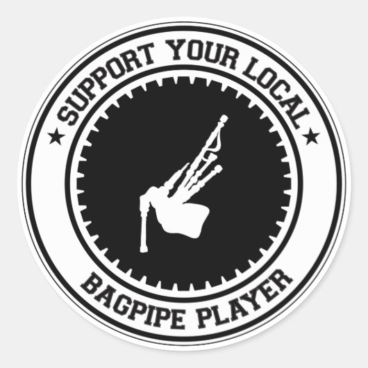 Sticker Rond Support de votre lecteur Bagpipe local (Devant)
