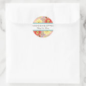 Sticker Rond Support Rose de feuille de Ranunculus moderne (Sac)