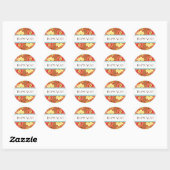Sticker Rond Support Rose de feuille de Ranunculus moderne (Feuille)