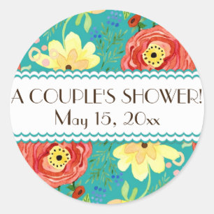 Sticker Rond Support Rose de feuille de Ranunculus moderne