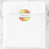 Sticker Rond Support Rose de feuille de Ranunculus moderne (Sac)