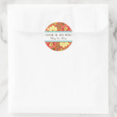 Sticker Rond Support Rose de feuille de Ranunculus moderne (Sac)