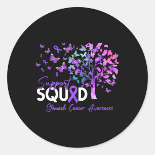 Sticker Rond Support Squad Fall Tree Periwinkkle Ruban Stomach