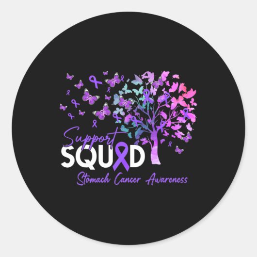 Sticker Rond Support Squad Fall Tree Periwinkkle Ruban Stomach (Devant)