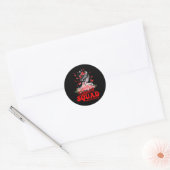 Sticker Rond Support Squad Messy Bun Butterfly Red Ribbon Blood (Enveloppe)