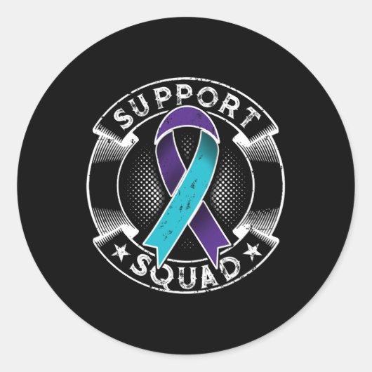 Sticker Rond Support Squad Ribbon Suicide Prevention (Devant)