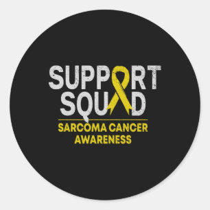 Sticker Rond Support Squad Sarcoma Cancer Awareness Yellow Ribb
