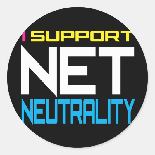 Sticker Rond Supporter la neutralité du Net (Devant)