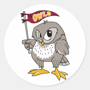 Sticker Rond Supporter Owl