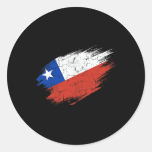 Sticker Rond Supporteur de football chilien Drapeau en lambeaux