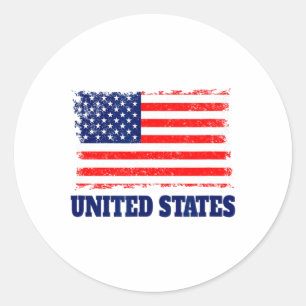 Sticker Rond Supporteur de football Usa 2022 Drapeau des États-