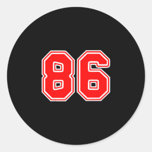 Sticker Rond Supporteur de l'équipe sportive rouge numéro 86