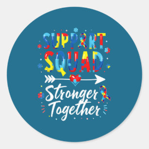 Sticker Rond Suprt Squad Sensibilisation au Syndrome d'Asperger