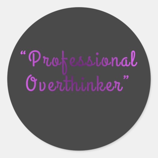 Sticker Rond Sur-analyste professionnel Design drôle et identif (Devant)