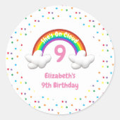 Sticker Rond Sur Cloud 9 ! Anniversaire arc-en-ciel (Devant)