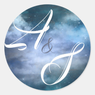 Sticker Rond Sur Cloud Neuf Mariage