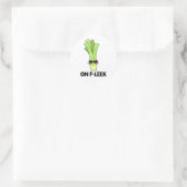 Sticker Rond Sur Fleek Funny Veggie Leek Pun (Sac)