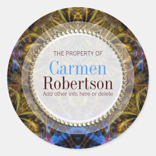 Sticker rond sur Imaginaire d'or biologique (Devant)