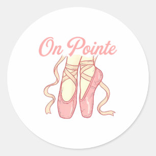 Sticker Rond Sur Inte Ballet Drôle Ballerine Pun Danse