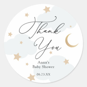Sticker Rond Sur la lune Baby shower cadeau Stick classique ron