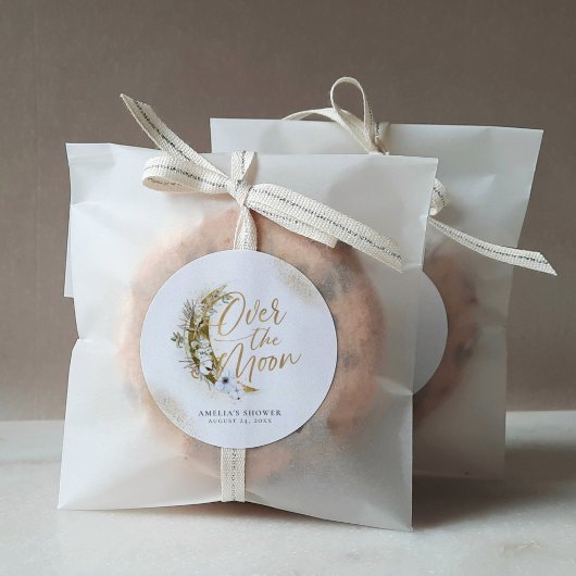 Sticker Rond Sur la Lune Boho Gold Dust & Nuds