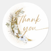 Sticker Rond Sur la Lune Boho Gold Dust & Nuds (Devant)