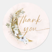 Sticker Rond Sur la Lune Boho Gold Dust & Nuds (Devant)