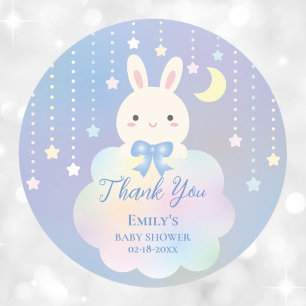 Sticker Rond Sur la lune et les étoiles garçon Baby shower Merc