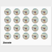 Sticker Rond Sur la plage (Feuille)