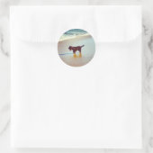 Sticker Rond Sur la plage (Sac)