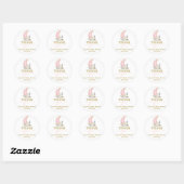 Sticker rond sur le Baby shower de la lune (Feuille)