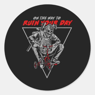 Sticker Rond Sur Le Chemin De Ruiner Votre Journée