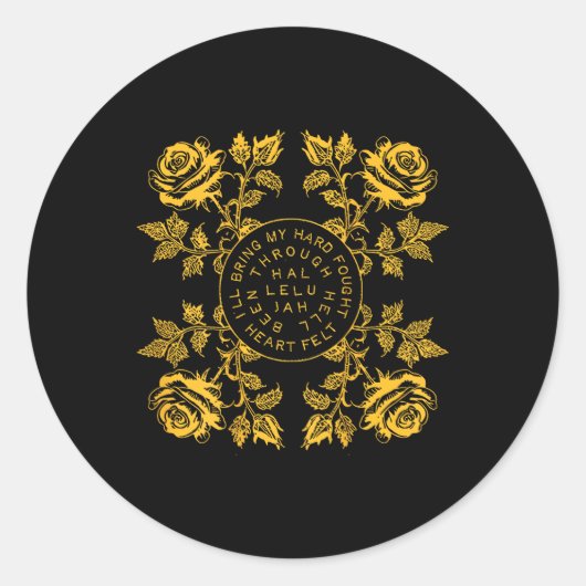 Sticker Rond (sur le dos) Brandon Merch a durement combattu Hal (Devant)