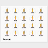 Sticker Rond Sur le jeu de crayon amusant Point (Feuille)