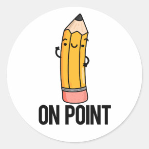 Sticker Rond Sur le jeu de crayon amusant Point