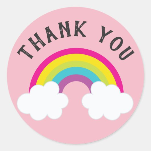 Sticker Rond Sur Le Merci Arc-En-Ciel (Devant)
