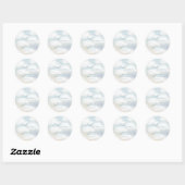 Sticker Rond Sur le nuage 9 Baby showers Vibrant Bleu (Feuille)
