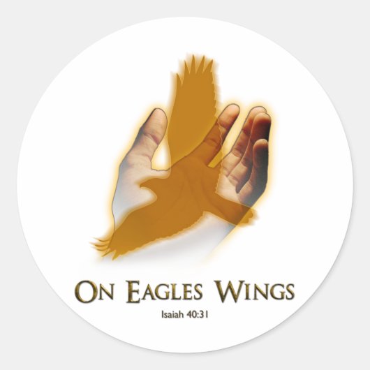Sticker Rond Sur les ailes d'aigle (Devant)